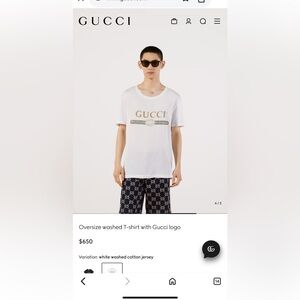 Oversize washed T-shirt with Gucci logo